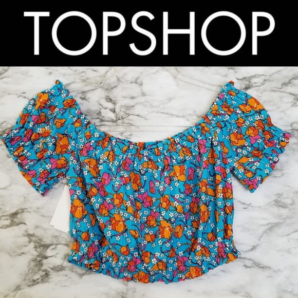 Topshop Tops - Topshop Pin-Up Style Crop Top Size 6